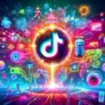 DALL·E 2024-04-18 19.19.14 – Create a vibrant and engaging cover image for an article about TikTok marketing and AI. The image should depict a dynamic, colorful scene symbolizing