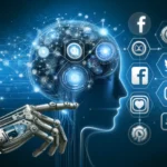 DALL·E 2024-04-19 00.16.43 – Create a sophisticated and modern cover image for an article about managing social media marketing with artificial intelligence. The image should feat